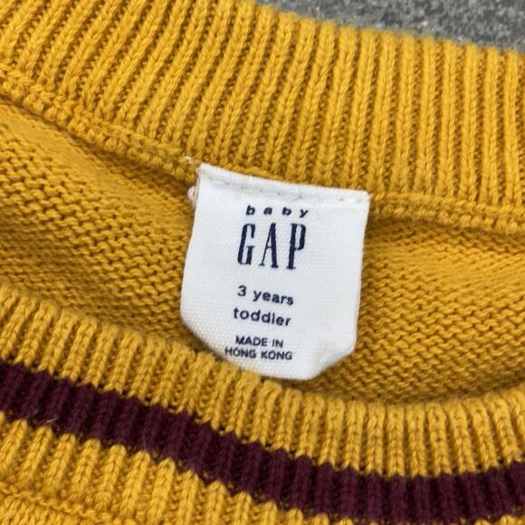 Gap Baby Kids Boys Sweater Size 3T Toddler Yellow Red Logo Classic Hong Kong - Picture 5 of 11